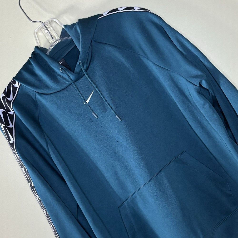 Nike Sweatshirt Women Medium Blue Hoodie Sweat Shirt Logo Center Swoosh Sleeves
